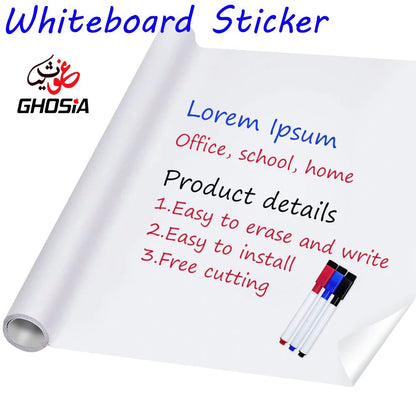 Adhesive Whiteboard Sticker With 2 Markers ( 36 inch x 15 inch ) Whiteboard Wall Sticker