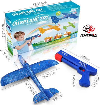 LED Foam Glider Catapult Plane Toy for Kids | 2 Flight Modes | Outdoor Flying Fun Airplane Launcher