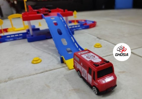 Fire Rescue Parking Toy Play Set – 34 Pcs Fire Rescue Track Creative Play Toy Set For Kids
