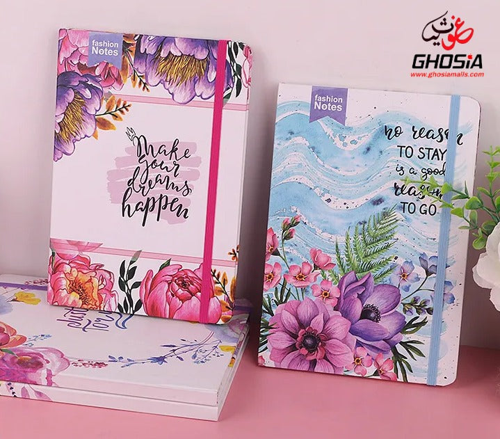 Soft Theme Fancy Style Floral Design Cover Pocket Diary (Size A6) Travel Pocket Diary - Cute Memo Notepads With 192 Finely Lined Pages - Ghosia Mall's