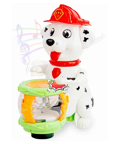 Dog Drummer Cute Toy For Kids With Lights And Music-Bump & Go Toy