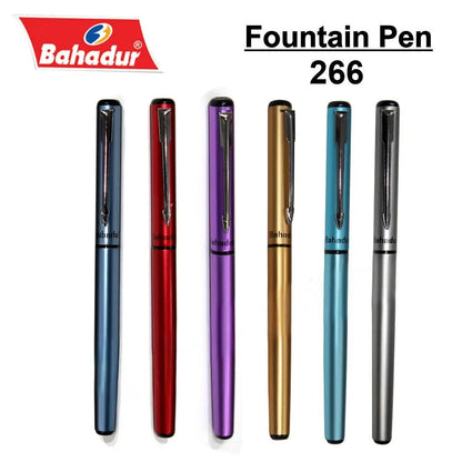 Classic Design Slim & Sleek Body Bahadur Classic Fountain Pen Colorful Body Fine Nib Fountain Pen