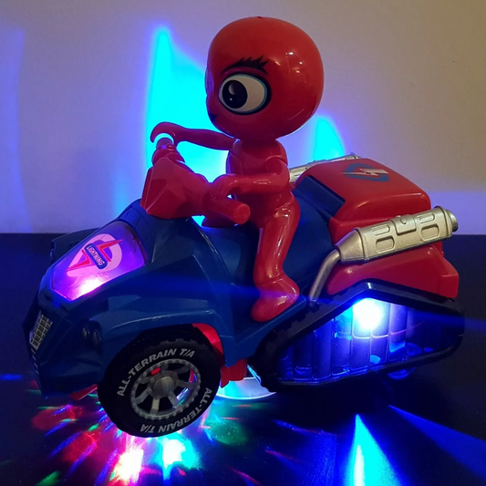 Deformation Motorcycle & Spiderman Toy with Flashing Lights & Music