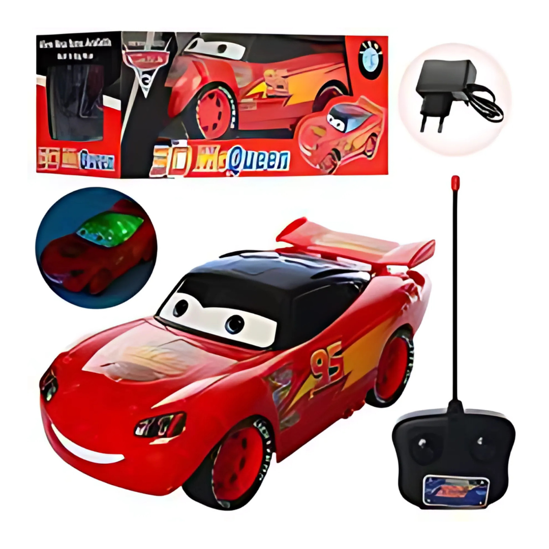 Kids Remote Control Car With Dazzling Colorful Light 3D McQueen Character Car For Kids