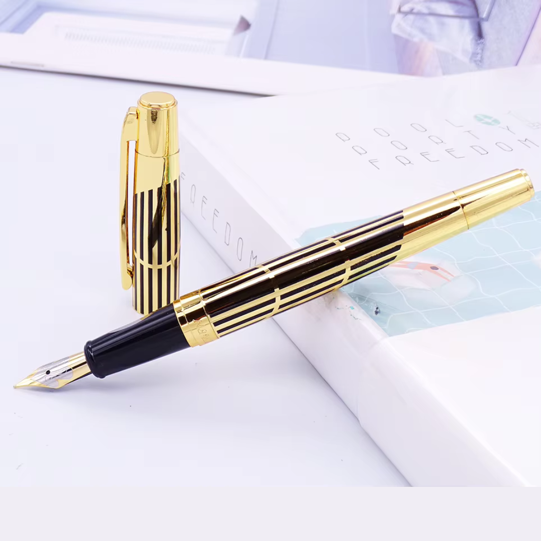 DIKAWEN Metal Branded Fountain Pen Luxury Style Fine Nib Writing Fountain Pen - Ghosia Mall's