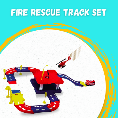 Fire Rescue Parking Toy Play Set – 34 Pcs Fire Rescue Track Creative Play Toy Set For Kids