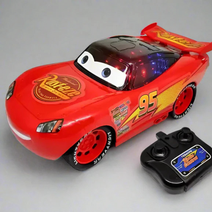 Kids Remote Control Car With Dazzling Colorful Light 3D McQueen Character Car For Kids