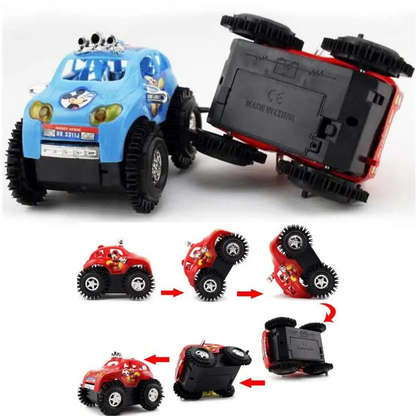 Disney Themed Musical Toy Car for Kids – 360° Flip Stunt & Flashing Lights – Perfect Gift for Toddlers