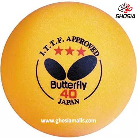 3-Star 40mm Butterfly Plastic Professional Table Tennis Balls ( Pack of 3 )-Japanese Quality Plastic Ping Pong Ball, Tennis Ball