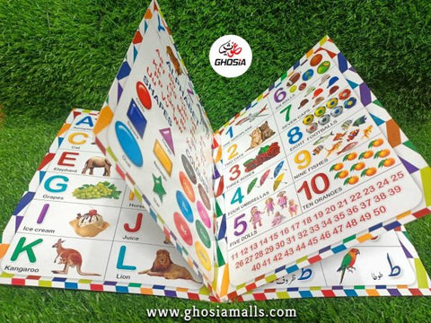 3 in 1 Early Learning Reading Book Colorful Large Size For Pre-School Children