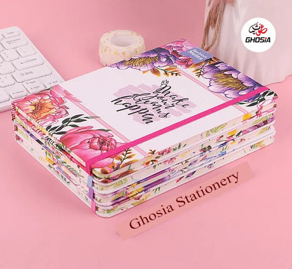 Soft Theme Fancy Style Floral Design Cover Pocket Diary (Size A6) Travel Pocket Diary - Cute Memo Notepads With 192 Finely Lined Pages - Ghosia Mall's