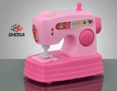 Mini Sewing Machine Toy for Kids Battery Operated Girl Dollhouse Accessories Pretend Play Toys For Girls