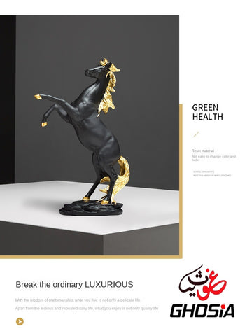 Creative Horse Statue Figurine Collectible Art Crafts Big Size Animal Figurines for Living Room Shelf Tabletop Bookshelf Decoration ( Available in 2 Beautiful colors )