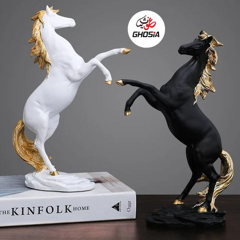 Creative Horse Statue Figurine Collectible Art Crafts Big Size Animal Figurines for Living Room Shelf Tabletop Bookshelf Decoration ( Available in 2 Beautiful colors )