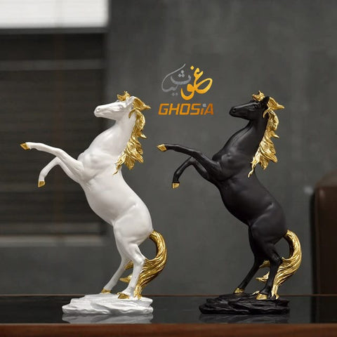 Creative Horse Statue Figurine Collectible Art Crafts Big Size Animal Figurines for Living Room Shelf Tabletop Bookshelf Decoration ( Available in 2 Beautiful colors )