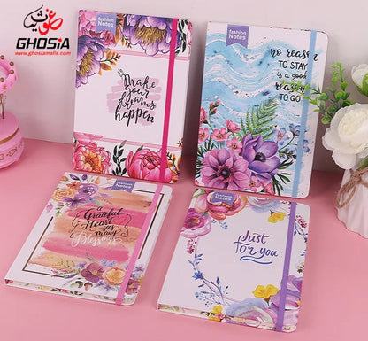 Soft Theme Fancy Style Floral Design Cover Pocket Diary (Size A6) Travel Pocket Diary - Cute Memo Notepads With 192 Finely Lined Pages - Ghosia Mall's