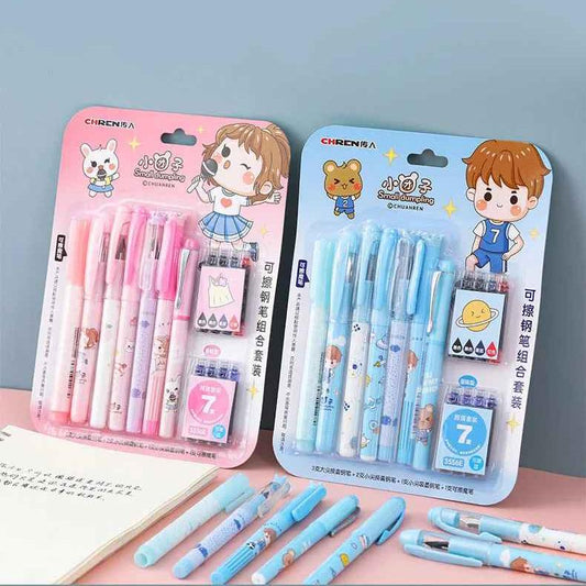 Soft Theme Ink Pen For Girls And For Boys Fountain Pen Set With Erasable Ink Cartridges Gift For Kids For Boys &Girls - Ghosia Mall's