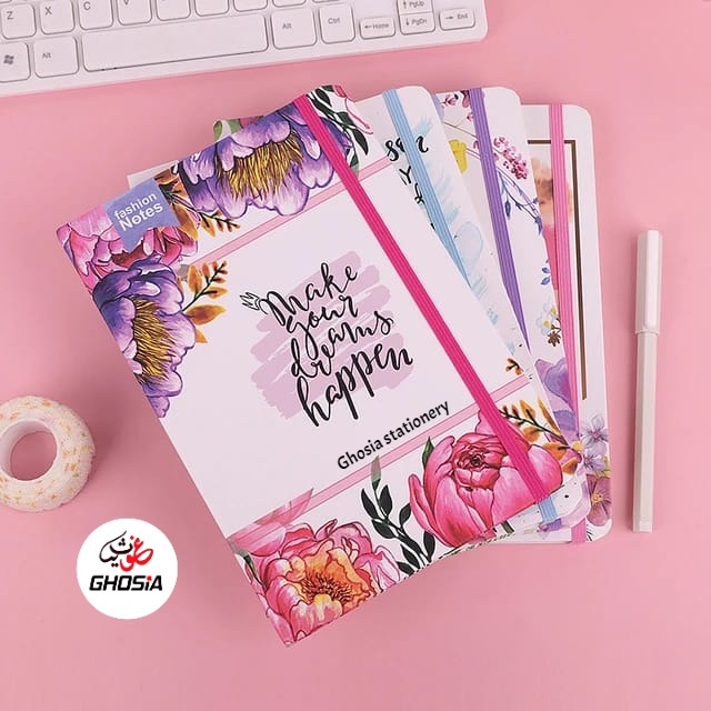 Soft Theme Fancy Style Floral Design Cover Pocket Diary (Size A6) Travel Pocket Diary - Cute Memo Notepads With 192 Finely Lined Pages - Ghosia Mall's