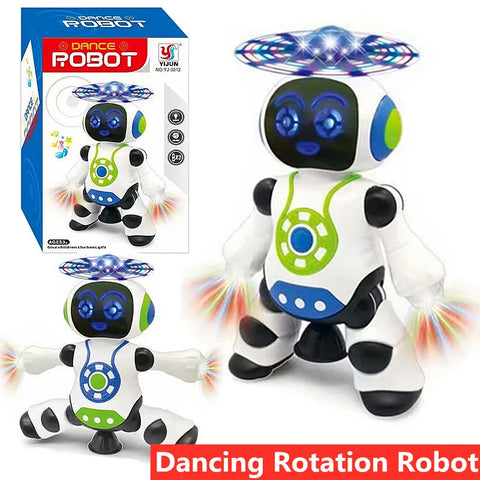 Electronic Space Robot Dancing Dazzling Music Robot Flash LED Light Electric Rotation Walking Robot Toy Toys for Boys Kids Gift