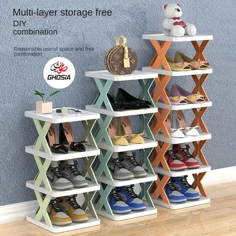 5 Layers Shoes Racks Lightweight Shoe Shelf Storage Organizer for Entryway (5-Layers, Black & Multicolors)