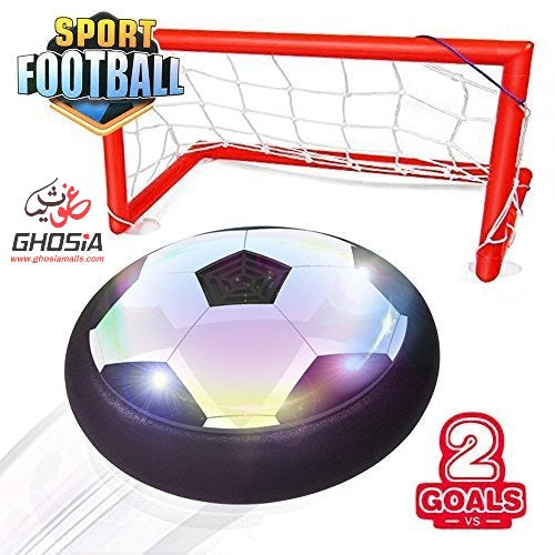 Floating Football With 2 Goal Posts Colorful Light Up Football Game Set Indoor Sports Game