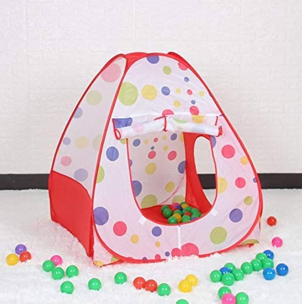 Kids Play House Popup Tent House Foldable Baby Play Tent With 50 Colorful Balls For Girls & Boys