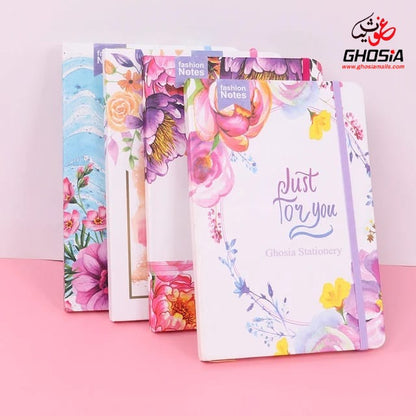 Soft Theme Fancy Style Floral Design Cover Pocket Diary (Size A6) Travel Pocket Diary - Cute Memo Notepads With 192 Finely Lined Pages - Ghosia Mall's