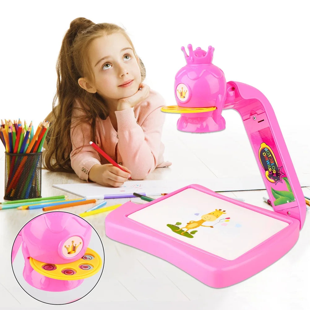 Projector Painting Toy Kids Drawing Board With Projection Function Children Painting Tab Educational Toys - Ghosia Mall's