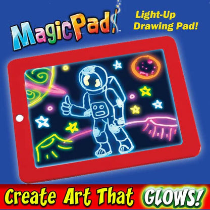 3D Magic Pad Light Up Drawing Pad With Neon Pens LED Writing Board For Kids Glow Up Writing Drafting Pad For Kids