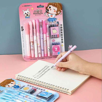 Soft Theme Ink Pen For Girls And For Boys Fountain Pen Set With Erasable Ink Cartridges Gift For Kids For Boys &Girls - Ghosia Mall's