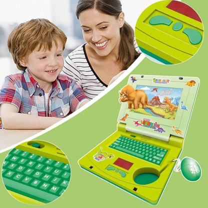 Dinosaur Musical Toy Laptop For Kids With Cheerful Music, Sounds & Lights ( Free Dinosaur Stickers )