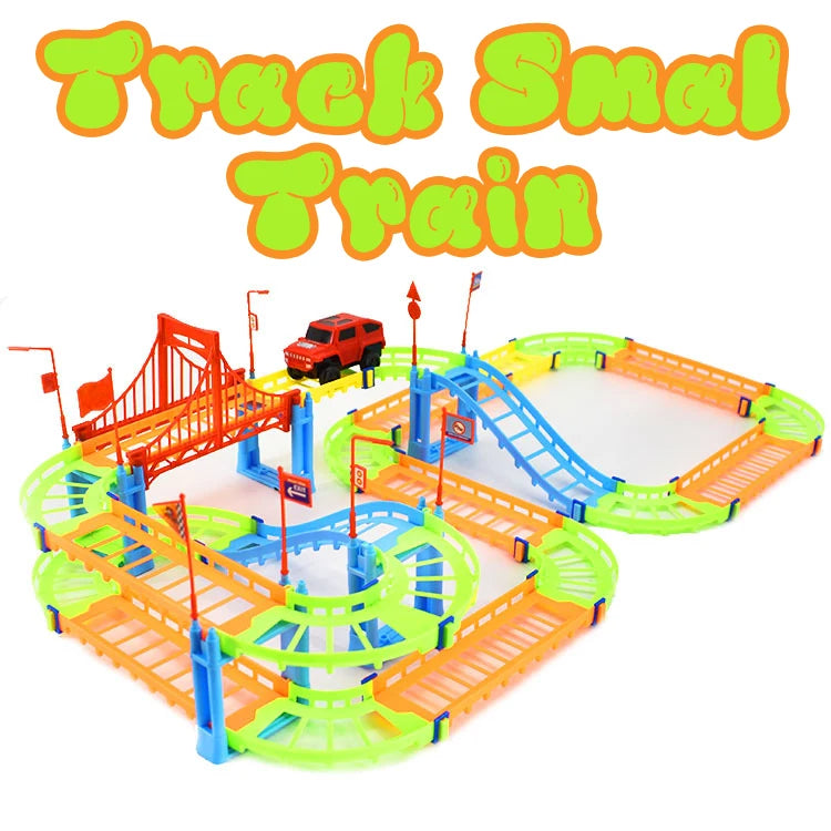 DIY Electric Racing Rail Kids Train Track Model Toy Baby Railway Track Railway Toys Colorful Railway Track For Kids