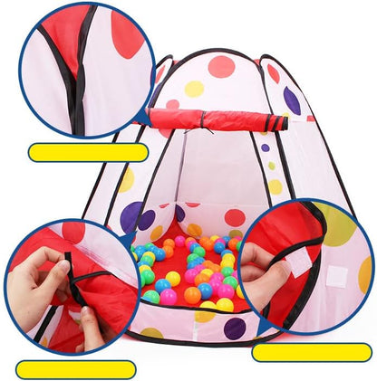 Kids Play House Popup Tent House Foldable Baby Play Tent With 50 Colorful Balls For Girls & Boys