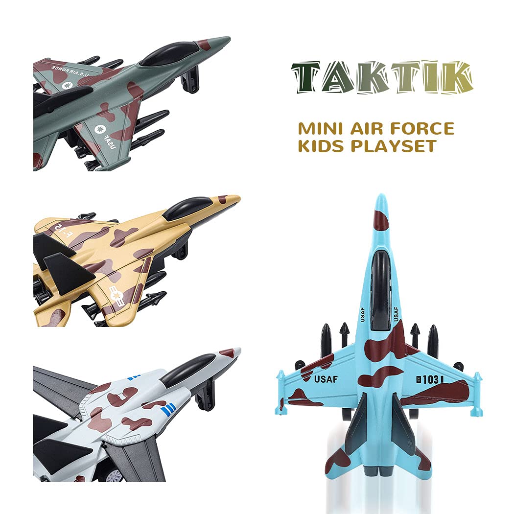 4 Pull-Back Airplanes Set Diecast Fighter Planes Toy for Kids Gift Party favor Collection