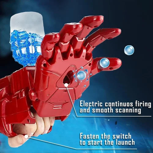 Ghosia Mall's Hand Shooter Rechargeable Iron Man Gel Blaster Hand Launcher with Soft Water Bullets