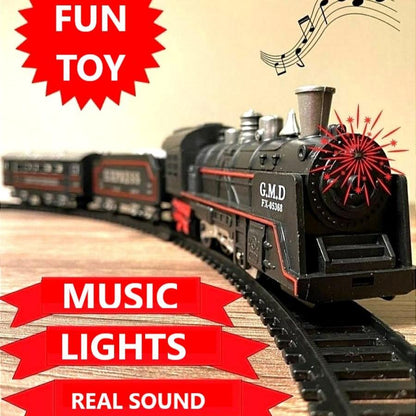 Battery Operated Simulation Electric Train & Train Set with Bright Headlight Wide Track Railway Set