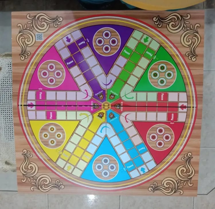 2 Sided Special Wooden Ludo for Six Players - Ghosia Sports - Ghosia Mall's