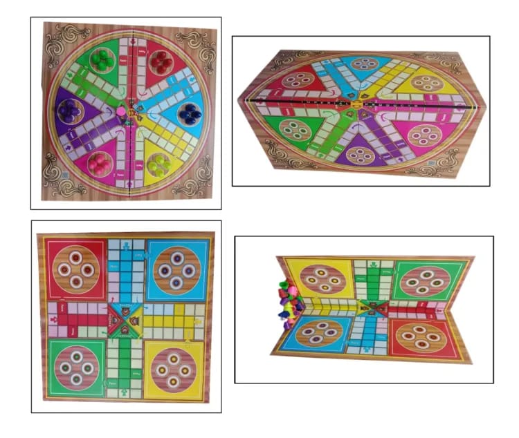 2 Sided Special Wooden Ludo for Six Players - Ghosia Sports - Ghosia Mall's