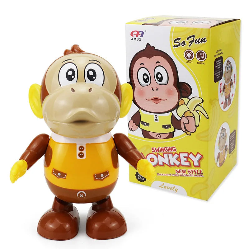 Kid Toy Dancing Swinging Cartoon Monkey Light Music Robot Children Entertainment - Ghosia Mall's