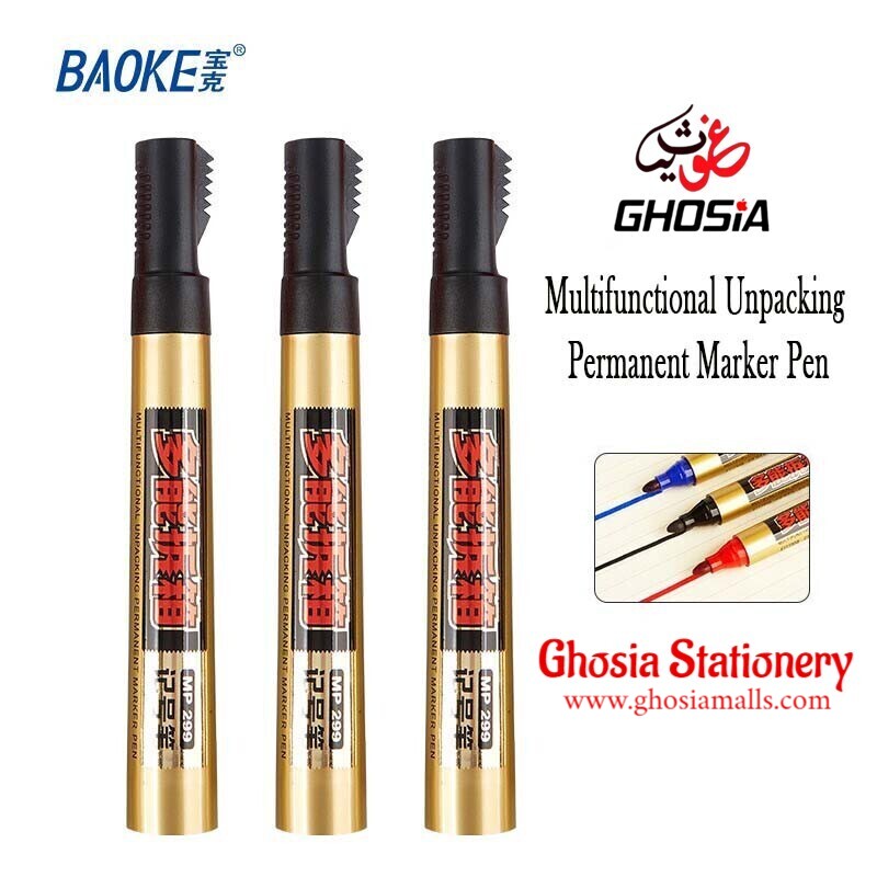 Multi-function Unpacking Marker Pen Set of 3 Permanent Marker Original Branded Baoke Set of 3 Permanent Markers With Unboxing Function