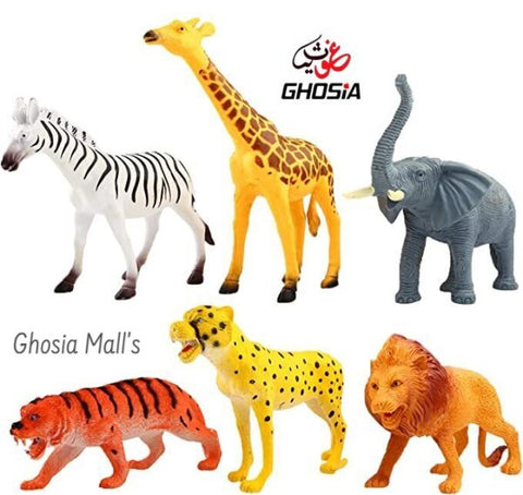 Jumbo Jungle Animal Toy Set ( 6 Pcs )