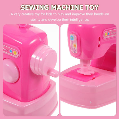 Mini Sewing Machine Toy for Kids Battery Operated Girl Dollhouse Accessories Pretend Play Toys For Girls