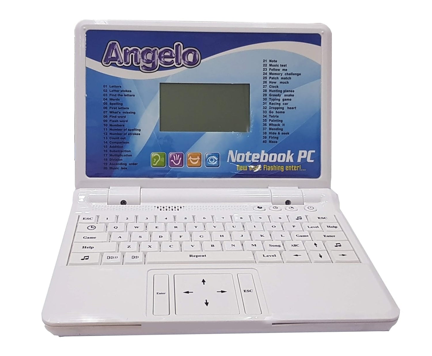 40 Activities English Learner Kids Digital Notebook Educational Laptop with Mouse (40 Activities Laptop)