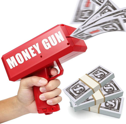 Money Gun Toy with 100 Fake Bills | Make It Rain Cash Shooter for Parties