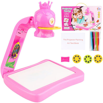 Projector Painting Toy Kids Drawing Board With Projection Function Children Painting Tab Educational Toys - Ghosia Mall's