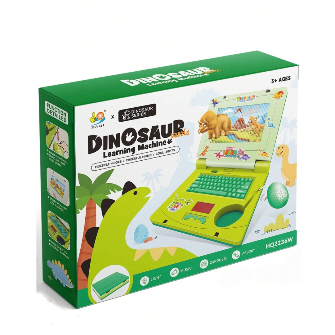 Dinosaur Musical Toy Laptop For Kids With Cheerful Music, Sounds & Lights ( Free Dinosaur Stickers )