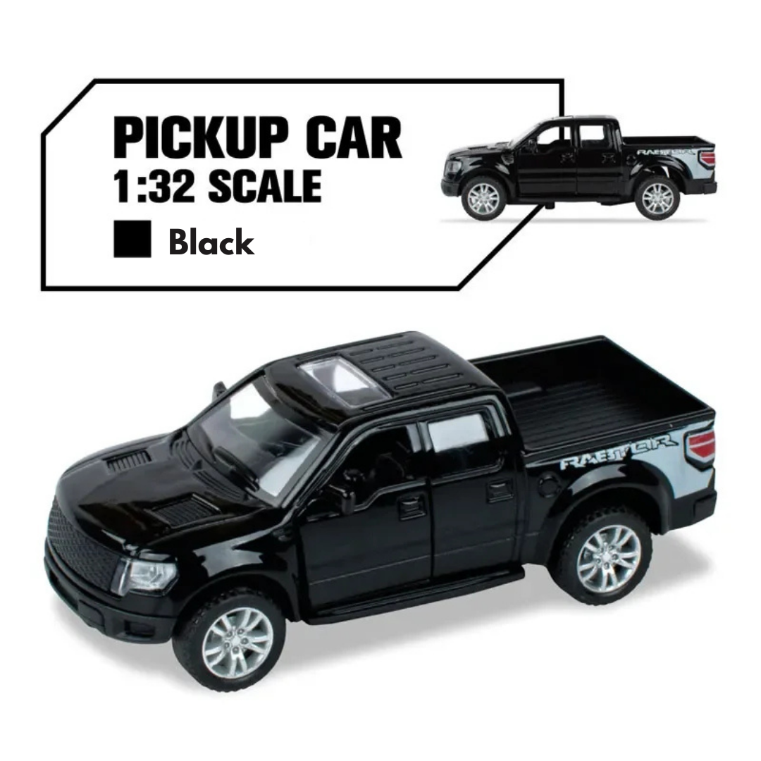 Alloy Die Cast Metal Pickup Off Road Model Toy Simulation Car Sound Light Pull Back Toys Car For Children