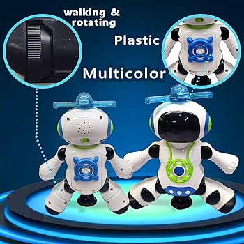 Electronic Space Robot Dancing Dazzling Music Robot Flash LED Light Electric Rotation Walking Robot Toy Toys for Boys Kids Gift