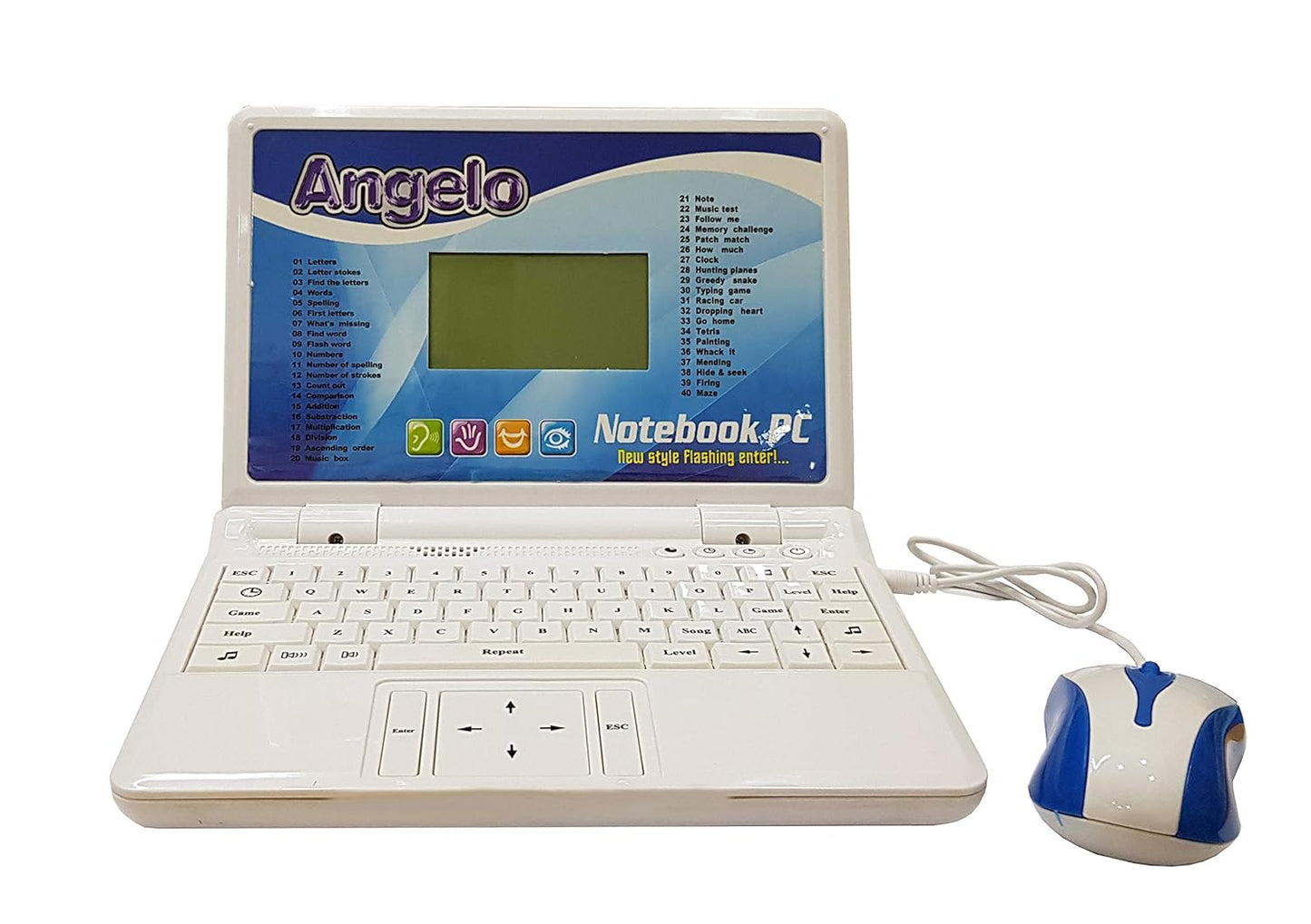 40 Activities English Learner Kids Digital Notebook Educational Laptop with Mouse (40 Activities Laptop)