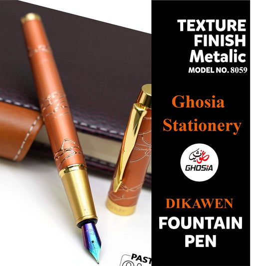 DIKAWEN Branded Fountain Pen Carved Design Full Metal Body Luxury Style Heavy Body Fountain Pen - Ghosia Mall's